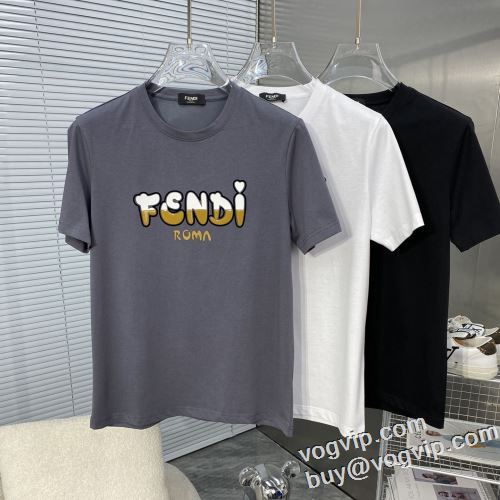 ブランドコピー専門店 2024秋冬季超人気 使い勝手抜群 フェンディ FENDI 海外限定ライン 半袖Tシャツ 3色可選