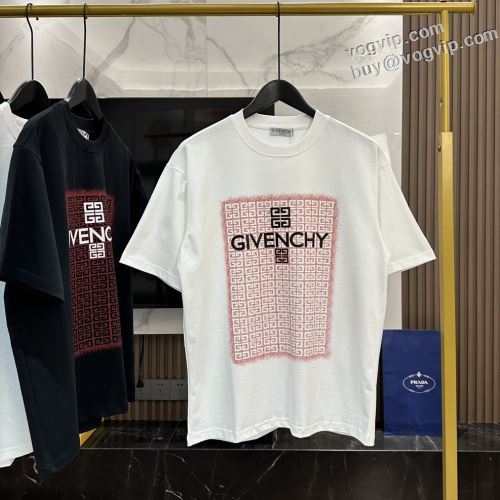 首胸ロゴ コピー商品 2024春夏新作 GIVENCHY ジバンシィ 半袖Tシャツ tシャツ メンズ 半袖 おしゃれ カジュアル 春 夏 秋 2色可選