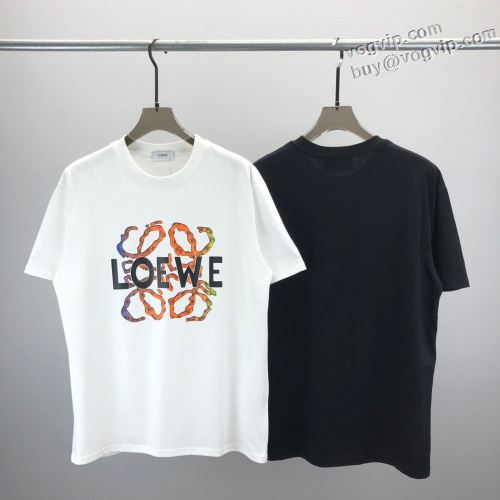 お買い得セール 2024年モデル入荷 ロエベ LOEWEブランド コピー 半袖Tシャツ おしゃれ 春 夏 秋 スポーツ 2色可選