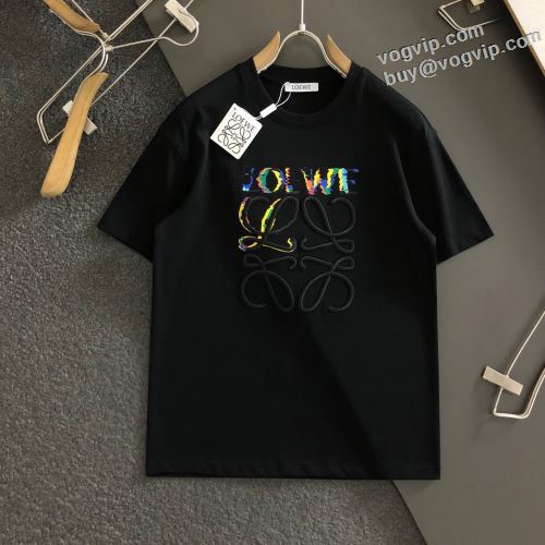 2024最新入荷 抜群の雰囲気が作れる! ロエベスーパーコピー 激安 LOEWE 半袖tシャツ 配いろ 涼しい カジュアルクルーネック 丸首 半袖Tシャツ 2色可選