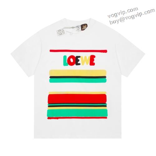 値下げ！ LOEWE 2024最新入荷 ロエベ偽物ブランド 半袖Tシャツ 半袖タイプのやわらかい着心地で抜群