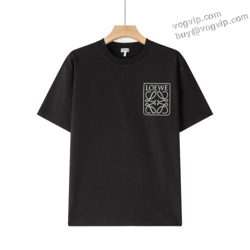 最旬アイテム 半袖Tシャツ 2色可選 カジュアル系ファッションの定番アイテム 2024最新入荷 ロエベブランドスーパーコピー LOEWE