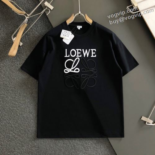 VOGブランドコピー 人気商品 ロエベ LOEWE 2024夏季 半袖Tシャツ 2色可選 汗を吸ってすぐ乾き