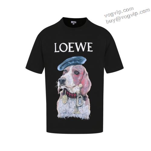 ロエベ LOEWE 一味違うケーブル編みが魅力満点 半袖Tシャツ 2色可選 使い勝手抜群 2024人気セール スーパーコピー