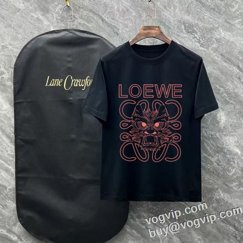 セレブ風 半袖Tシャツ 2色可選 ロエベ コピー 2024春夏新作 吸汗性に優れ