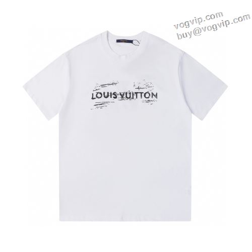 スタイリッシュな印象 ブランドコピー専門店 ルイ ヴィトン LOUIS VUITTON 半袖Tシャツ 新作のプリントTが登場 2色可選 2024夏季