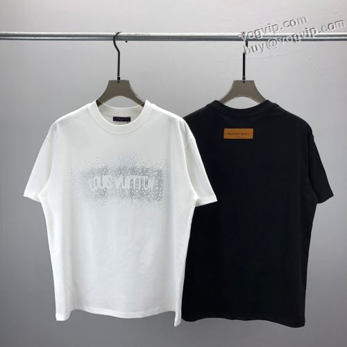 ブランド コピー 販売 2024新作品 ルイ ヴィトン 涼しい カジュアル 春 夏 半袖Tシャツ 2色可選 LOUIS VUITTON 大好評