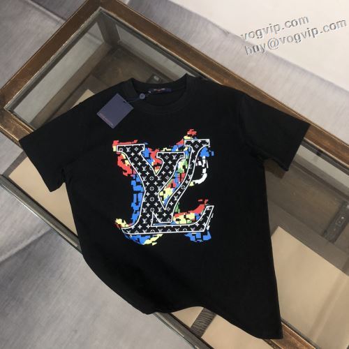 2024HOT新作登場 半袖Tシャツ 乾きやすい 2色可選 偽物ブランド ルイ ヴィトン LOUIS VUITTON もっとも高い人気を誇る 