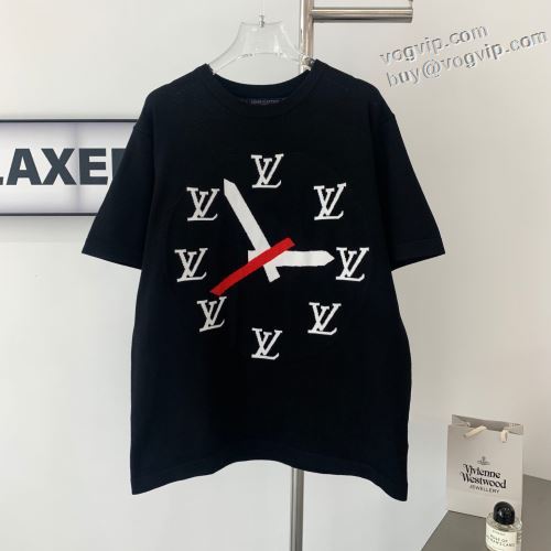 落ち着いた質感 ルイ ヴィトン LOUIS VUITTON 肌に馴染みやすい 半袖Tシャツコピー ブランド ニット 2024HOT新作登場