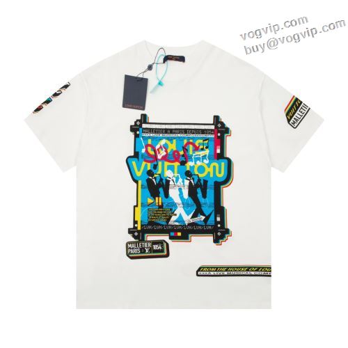 韓国の人気 2024春夏新作 ルイ ヴィトン LOUIS VUITTONスーパーコピー 半袖Tシャツ カジュアル系ファッションの定番アイテム
