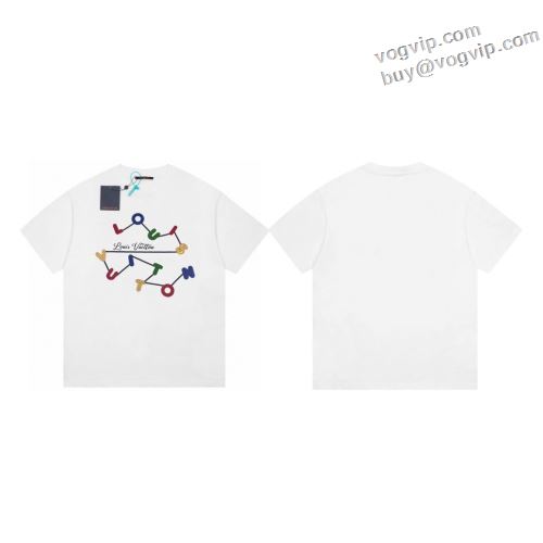 可愛く上品な雰囲気 2024品質保証 ルイ ヴィトン LOUIS VUITTON 半袖Tシャツ VOGブランドコピー 半袖タイプのやわらかい着心地で抜群