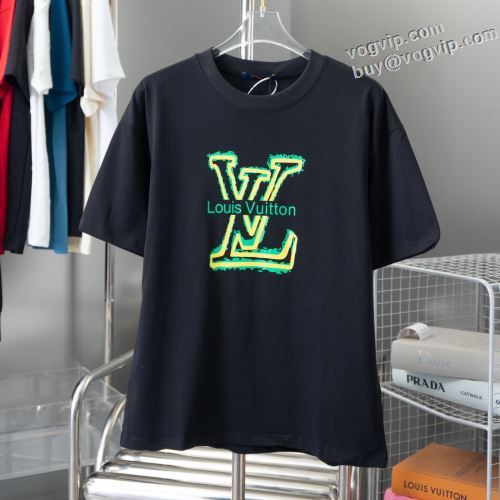 最高品質のブランドコピー専門店 2024人気セール新品 ロゴをカッチリさせることで ルイ ヴィトン LOUIS VUITTON 半袖Tシャツ 2色可選 大人のおしゃれに