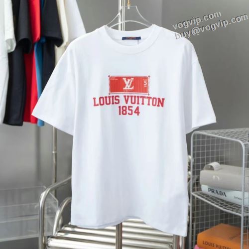 ルイ ヴィトン LOUIS VUITTON 2024春夏 半袖Tシャツ 涼しい 快適 スーパーコピー 激安 2色可選 存在感◎