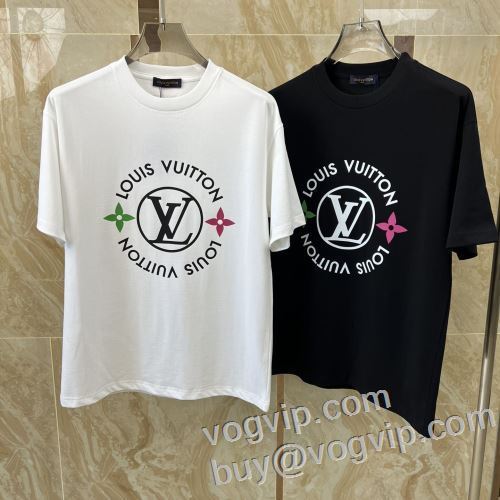 ルイ ヴィトン 半袖Tシャツ 肌に馴染みやすい LOUIS VUITTONブランドコピー 2024春夏季超人気 2色可選 お買得