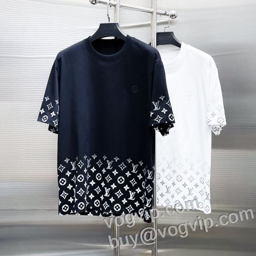 最安値に挑戦 2024超激得新品 半袖Tシャツ ルイ ヴィトンスーパーコピー LOUIS VUITTON 頑丈な素材 2色可選