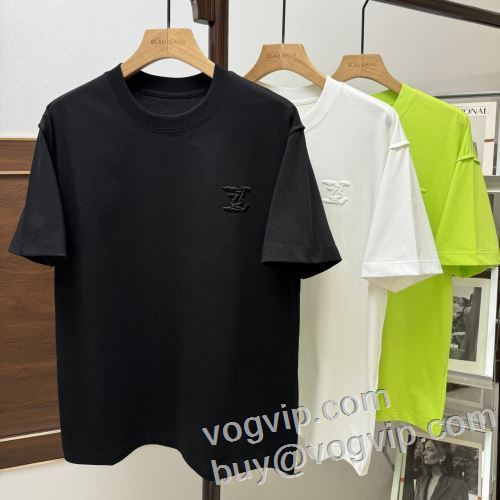 上品上質 ルイ ヴィトン LOUIS VUITTONブランド 偽物 通販 半袖Tシャツ スタイリッシュな印象 3色可選 2024激安大特価得価