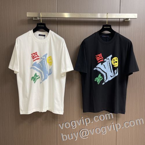 選べる極上 ルイ ヴィトン LOUIS VUITTONコピーブランド 通気性に優れた 半袖Tシャツ 2色可選 2024驚きの破格値大人気