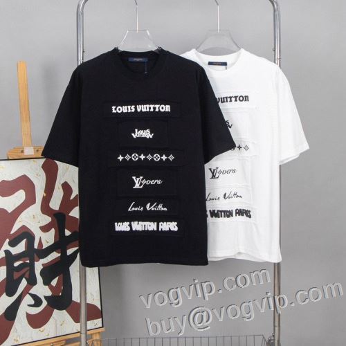 今からの季節にピッタリ！ ルイ ヴィトン 半袖Tシャツ お洒落に魅せる 2色可選 LOUIS VUITTONスーパーコピー 激安 2024春夏季超人気