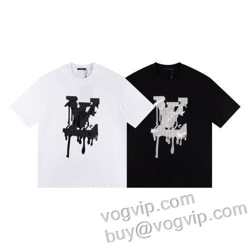 ルイ ヴィトン 高級感ある LOUIS VUITTONスーパーコピーサイト 天然が柔らかくて 半袖Tシャツ 2色可選 2024お買い得大人気