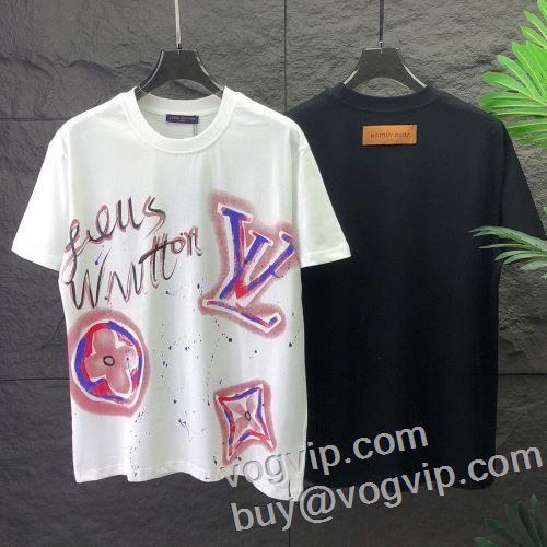 大人っぼい ルイ ヴィトンスーパーコピー LOUIS VUITTON 半袖Tシャツ 吸汗 速乾 カジュアル 涼しい 快適 2色可選 2024爆発的通販
