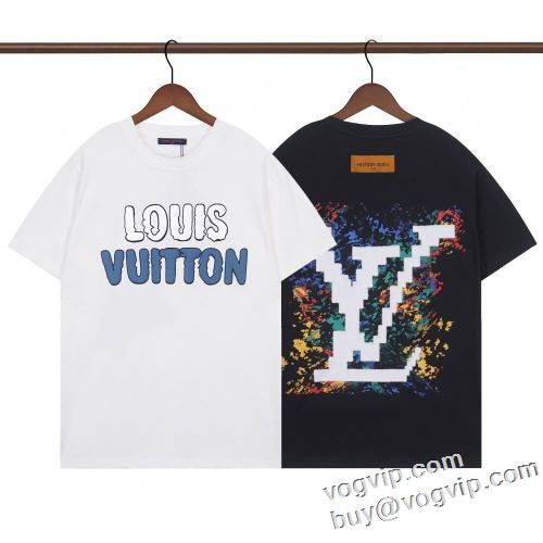 格安！ ルイ ヴィトン LOUIS VUITTONコピーブランド 収縮性のある 半袖Tシャツ 2色可選 2024秋冬季超人気