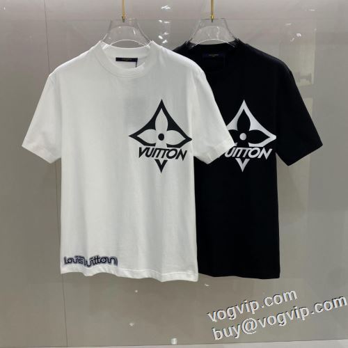 注目のアイテム 半袖Tシャツ ブランドスーパーコピー 激安専門店 ルイ ヴィトン LOUIS VUITTON 2024お買い得セール べたつかずサラッとした快適な着心地で 2色可選