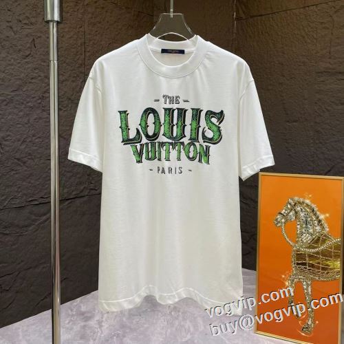スーパーコピー激安市場直営店 今一番HOTな新品  ルイ ヴィトン LOUIS VUITTON 半袖Tシャツ 2色可選 オールシーズン活躍度満点の半袖プリントTシャツです 2024超激得格安