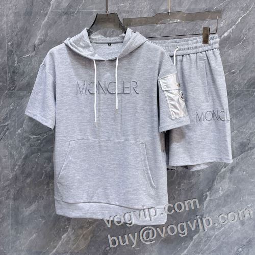 お洒落に魅せる 半袖Tシャツ 優しいフィット感 上下セット モンクレール MONCLER ブランド コピー 2024爆買い大得価 2色可選