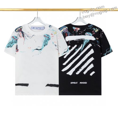 OFF-WHITE 半袖Tシャツ 人気商品登場 2024年春夏新作 オフホワイト偽物ブランド 2色可選 クールビズ