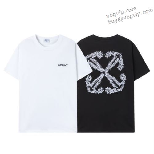 OFF-WHITE偽物ブランド 2024新款 オフホワイト 頑丈な素材 半袖Tシャツ 2色可選 極上の着心地