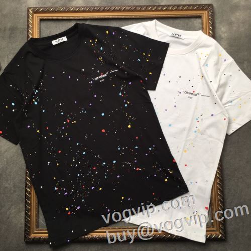 2024 ファション性の高い Tシャツ メンズ 半袖 半袖Tシャツ おしゃれ 春 夏 スーパーコピー オフホワイト OFF-WHITE 半袖Tシャツ 2色可選