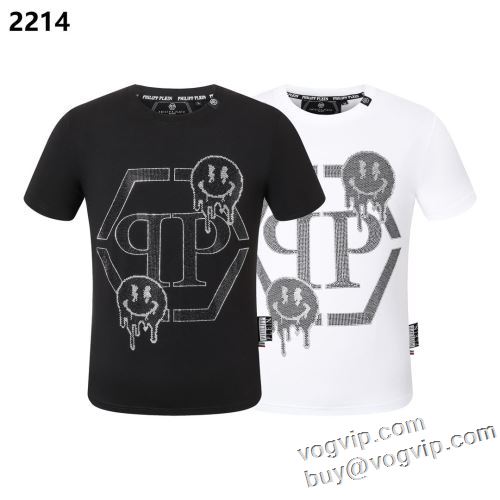 高品質 フィリッププレイン 半袖Tシャツ 2色可選 PHILIPP PLEIN スーパーコピー 2024超激得新作登場 Tシャツ メンズ 半袖 シンプル 大きいサイズ