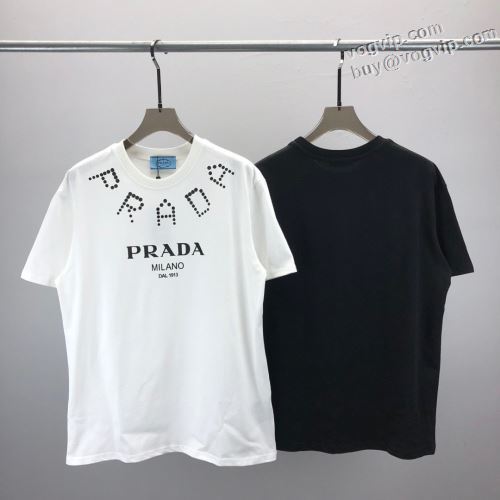 プラダ PRADAコピーブランド 大人のセンスを感じさせる 2024春夏季超人気 半袖Tシャツ 2色可選 頑丈な素材