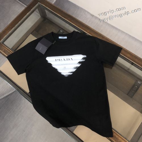 プラダブランド 偽物 通販 PRADA 半袖Tシャツ 細身のシルエット 2色可選 2024春夏新作 セレブ風