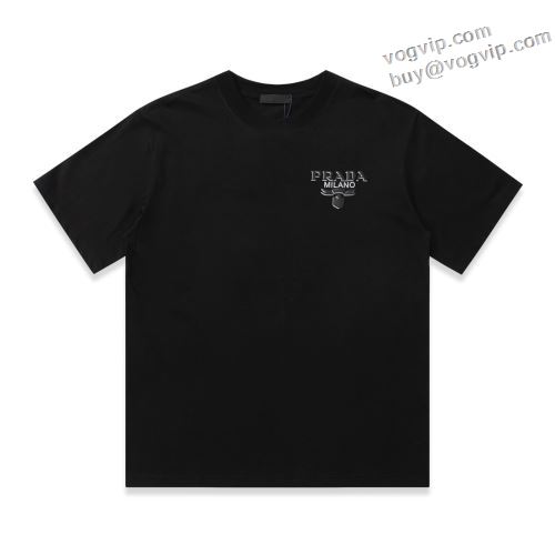 主役になる存在感 半袖Tシャツ 2色可選 2024最新入荷 プラダスーパーコピー PRADA 消臭抗菌効果がある