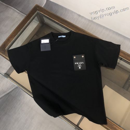 プラダブランドスーパーコピー PRADA お洒落自在 2024最新入荷 通気性に優れた 半袖Tシャツ 2色可選