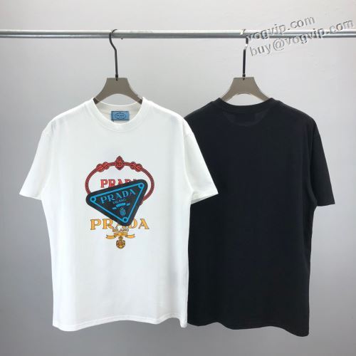 2024年モデル入荷 愛らしさ抜群！ プラダブランドコピー 2色可選 PRADA 半袖Tシャツ 速乾tシャツ