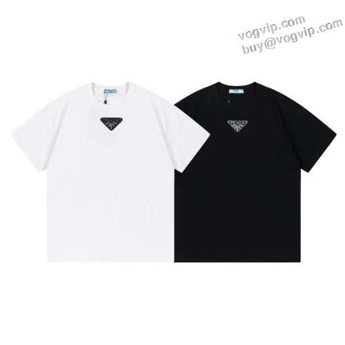 スーパーコピー激安市場直営店 落ち着いた感覚 半袖Tシャツ 2色可選 素材感はさらりとしてい着やすい素材のTシャツです 2024新作登場 プラダ PRADA