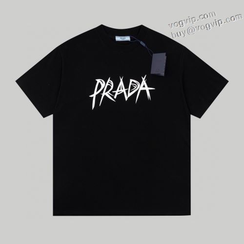 大人っぼい 2024新作登場 プラダ PRADA 半袖Tシャツ ブランドコピー 2色可選 着心地が良いです