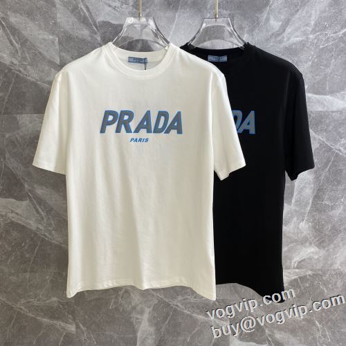 落ち着いた質感 スーパーコピー n級品 プラダ PRADA 半袖Tシャツ 2色可選 2024激安大特価新作
