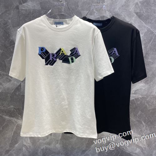 スーパーコピー優良サイト 2024激安大特価新作 プラダ PRADA 半袖Tシャツ 2色可選 定番のアイテム