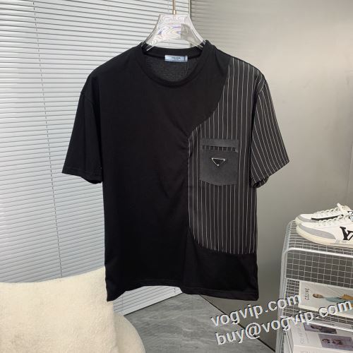 高級感漂わせる 2024 半袖Tシャツ プラダ PRADA スーパーコピー激安市場直営店
