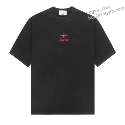 お買得 STONE ISLAND x Supreme TEE 体の運動機能を助け 2024春夏季超人気 シュプリーム 半袖Tシャツ