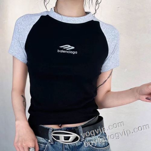 2024新款 超目玉 バレンシアガ BALENCIAGA レディース 半袖Tシャツ tシャツ レディース 春 夏 半袖  スーパーコピーサイト