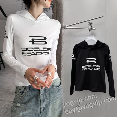 スーパーコピー 激安 2024新作登場 バレンシアガ BALENCIAGA レディース 長袖Tシャツ 2色可選 愛らしさ抜群！