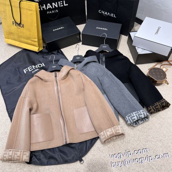 ダッフルコート 3色可選 フェンディ FENDI 2024新商品！ レディース コート ブランド コピー 一味違うケーブル編みが魅力満点