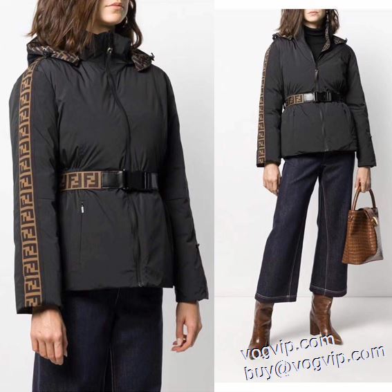 ブランド 偽物 通販 首胸ロゴ フェンディ FENDI レディース ダウンジャケット 2024新作入荷定番人気