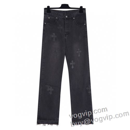 最高N級ブランドコピー 2024春夏 落ち着いた質感 クロムハーツ CHROME HEARTS 人気メンズデニム ジーンズ 2色可選