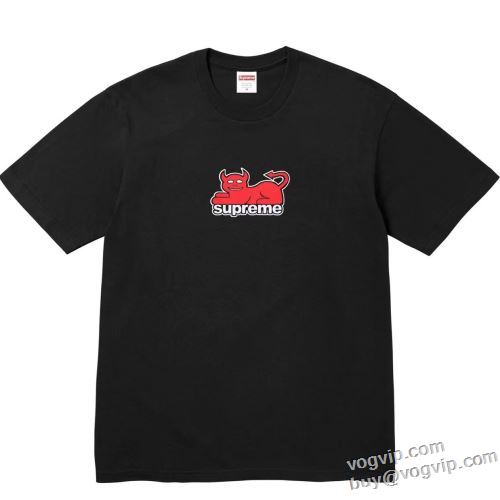 首胸ロゴ シュプリームブランドコピー 半袖Tシャツ 速乾tシャツ 2色可選 Supreme 24SS TOY MACHINE DEVIL CAT TEE