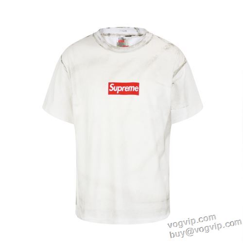 プレゼントに Supreme x MM6 Maison Margiela 2024 半袖Tシャツ 天然が柔らかくて シュプリームブランド 偽物 通販